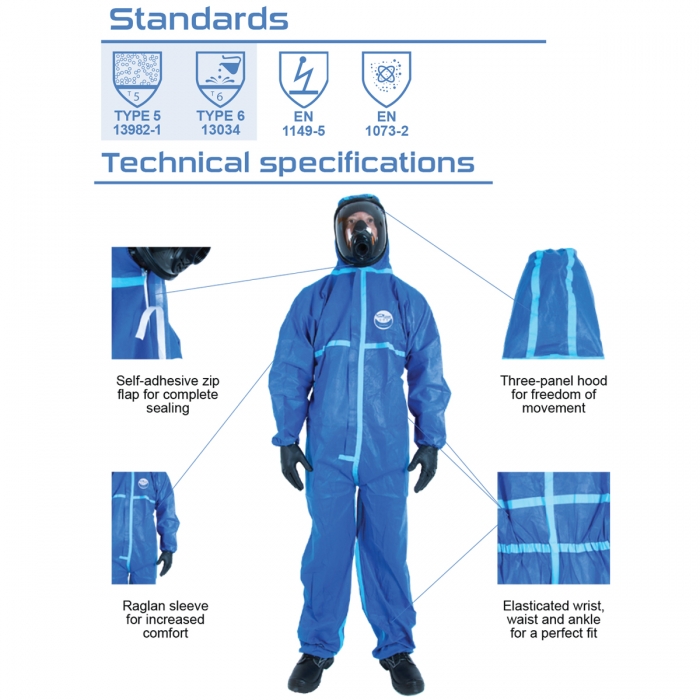 WEE COVER TYPE 5/6 WEECOVER MAX 1 BLUE COVERALL